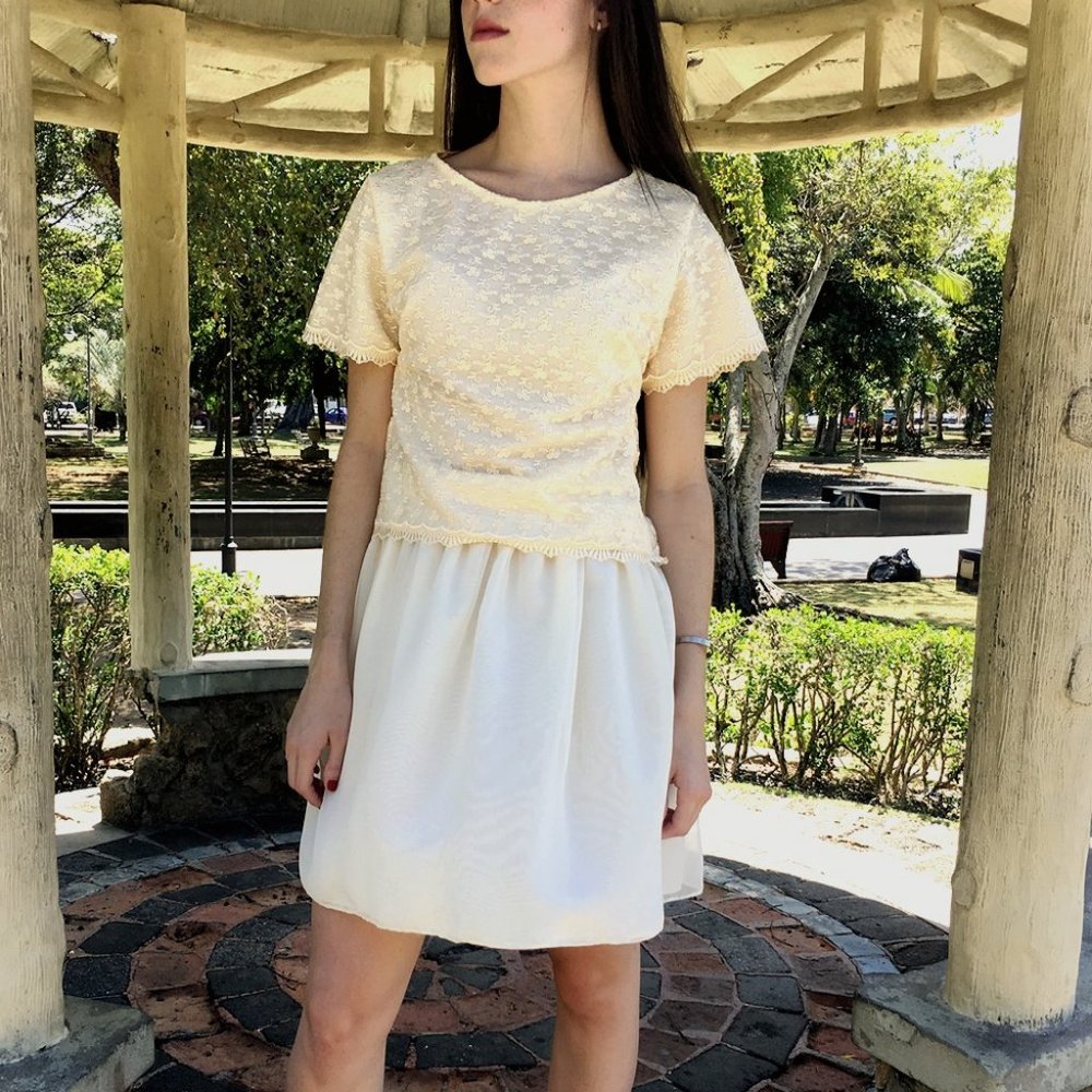 💛☁️ Ivory Two Piece Dress ☁️💛 ELSA Sample | up to Size XS 0 US Womens
